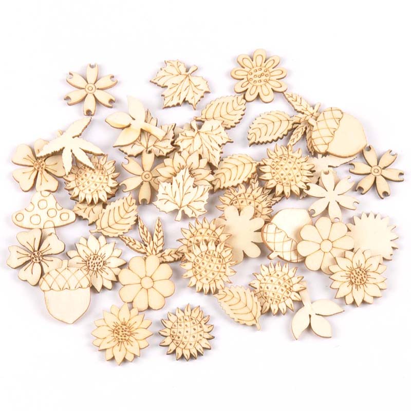Embellishments For Scrapbooking - إكسسوارات خشبية طبيعية ذاتية الصنع ،