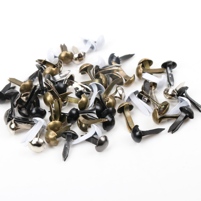 Embellishments For Scrapbooking - 100 قطعة مختلطة مستديرة معدنية براد
