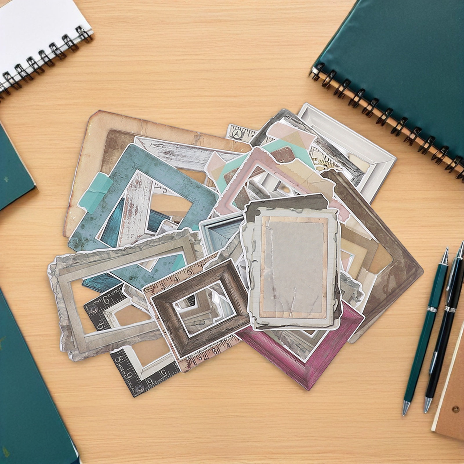 Embellishments For Scrapbooking - 35 قطعة من ملصقات الإطارات لألبومات