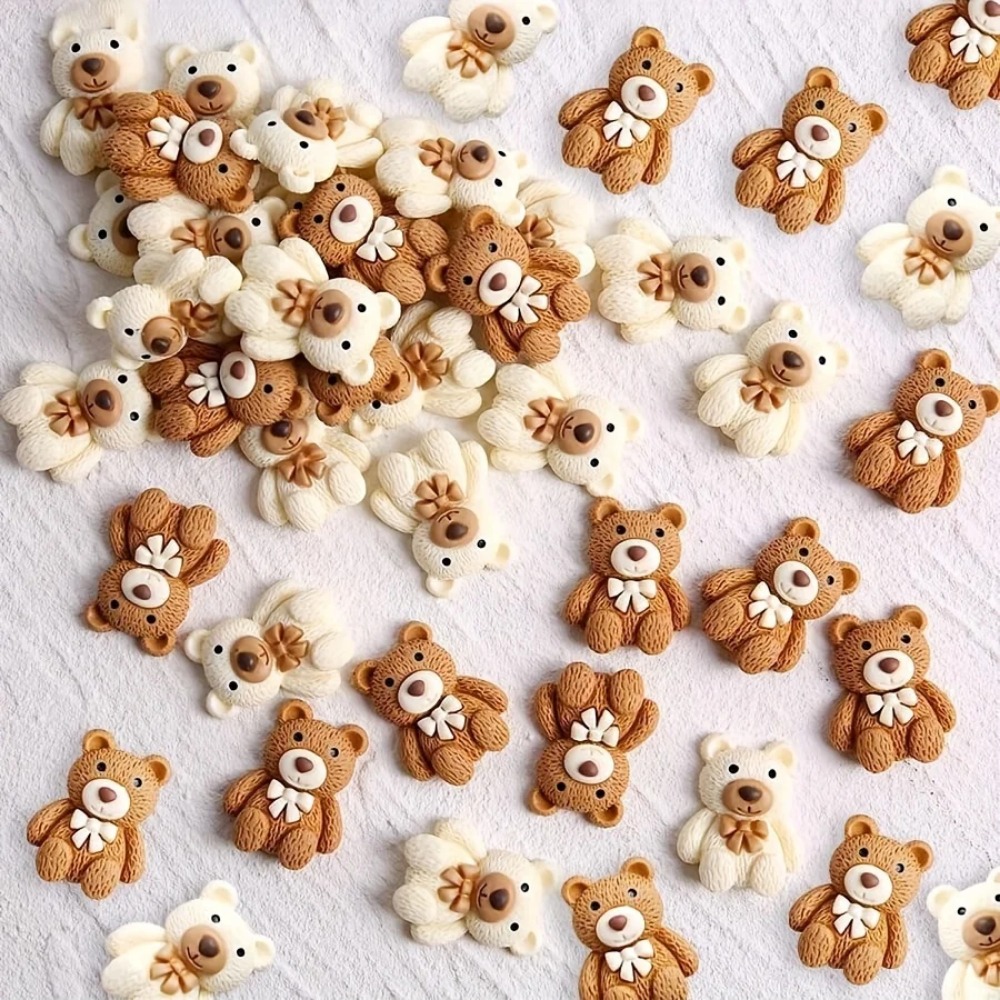 Embellishments For Scrapbooking - 10-100 قطعة الكرتون البيج القهوة الدب