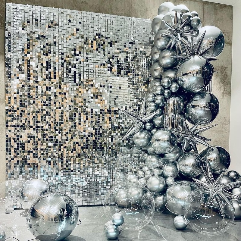 Sequin Fabric Panel - 12/16/18/24 قطعة من خلفيات الجدران اللامعة،