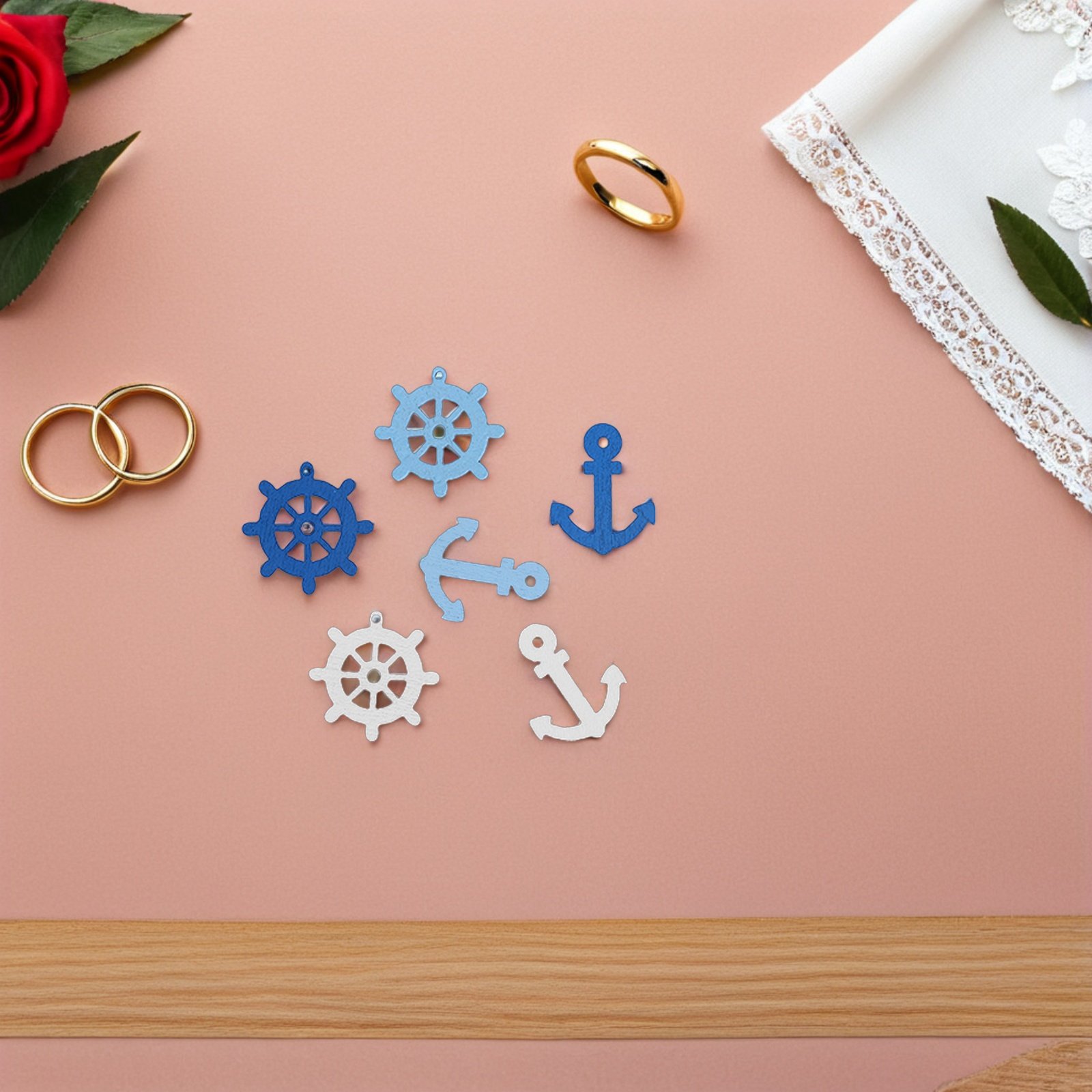 Embellishments For Scrapbooking - 100 قطعة من المعلقات الخشبية الصغيرة