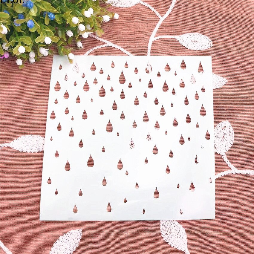 Embellishments For Scrapbooking - 15*15 قطرات المطر سجل القصاصات الإستنسل
