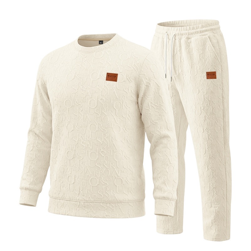 Embellish Knit - طقم رجالي بنمط منقوش لربيع وخريف