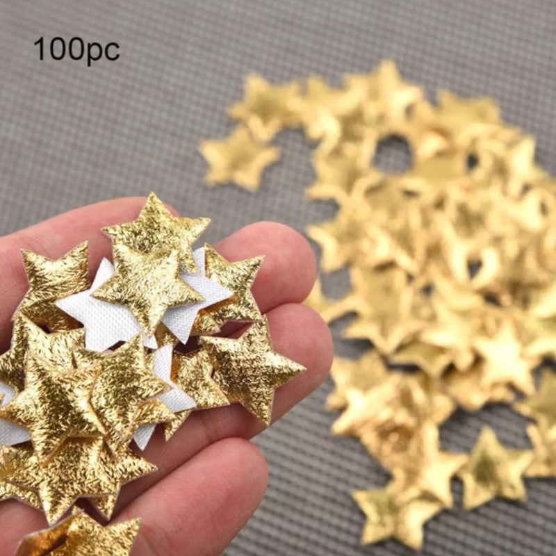 Embellishments For Scrapbooking - 100 قطعة نجوم الذهب/الفضة لعيد الميلاد