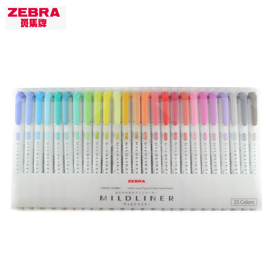 زيبرا كامل 35/25 ألوان Mildlin - مراجعة Zebra Pen Mildliner وسعره