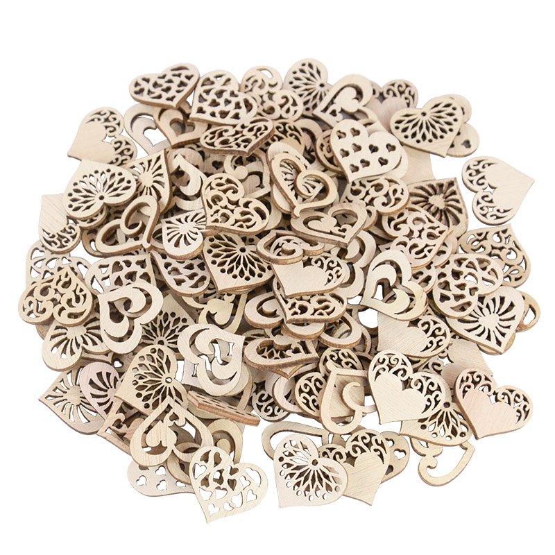 50/100 قطعة نمط القلب المجوف ش - مراجعة Embellishments For Scrapbooking وسعره