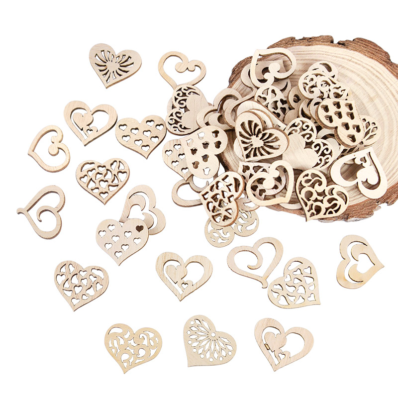 50/100 قطعة نمط القلب المجوف ش - مراجعة Embellishments For Scrapbooking وسعره