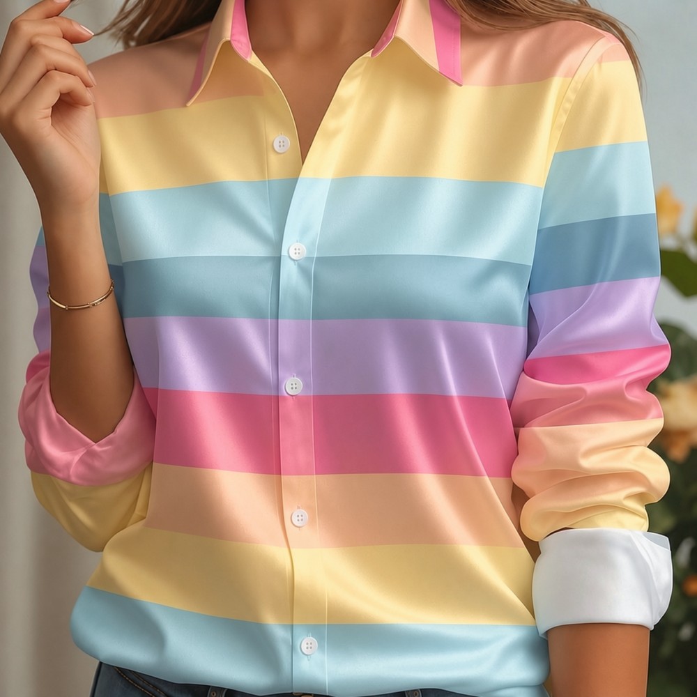 قميص نسائي من الساتان بياقة مد - مراجعة Embellish Knit وسعره