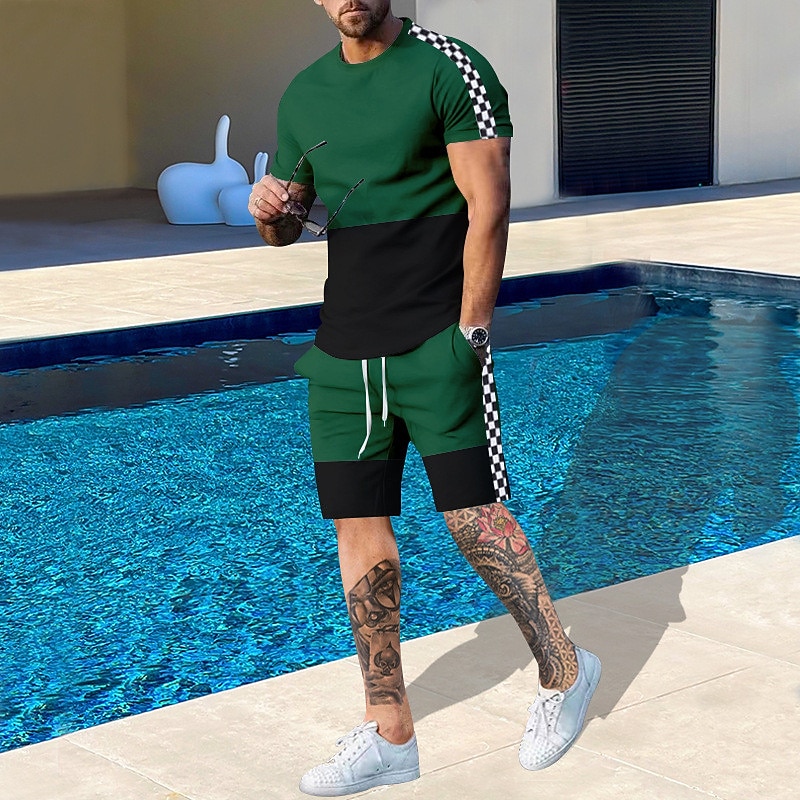 طقم رجالي من قطعتين بنمط ملون، - مراجعة Embellish Knit وسعره