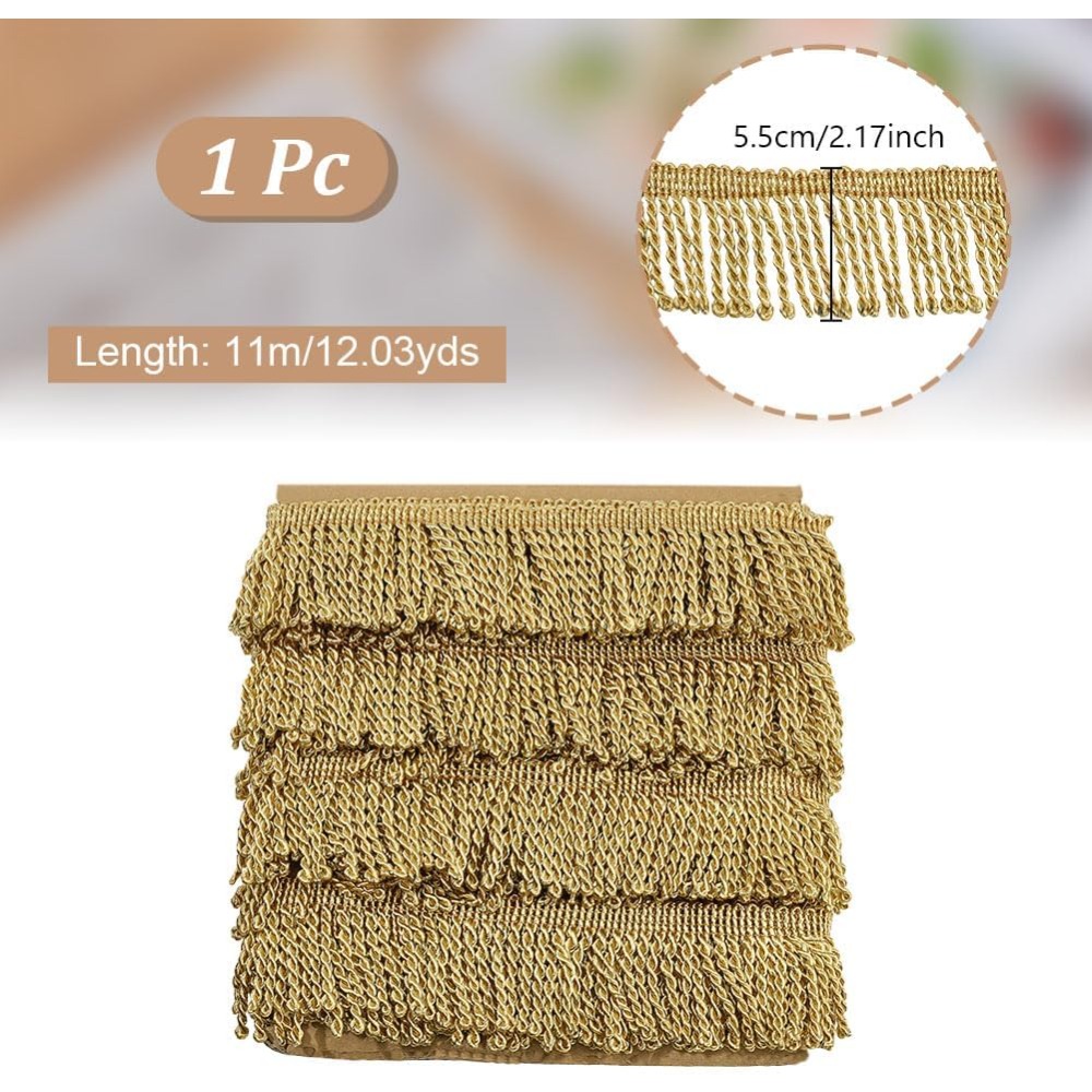 12 ياردة × 2.2 بوصة هامش تقليم - مراجعة Tassel Fringe Trim وسعره