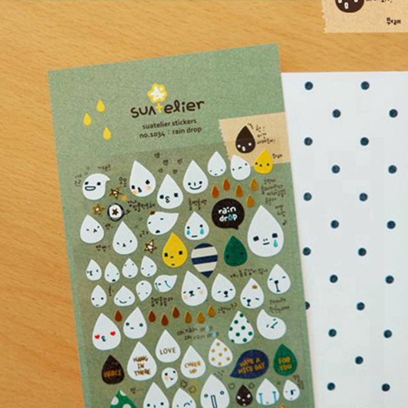 كوريا Suatelier قطرة المطر ملص - مراجعة Embellishments For Scrapbooking وسعره