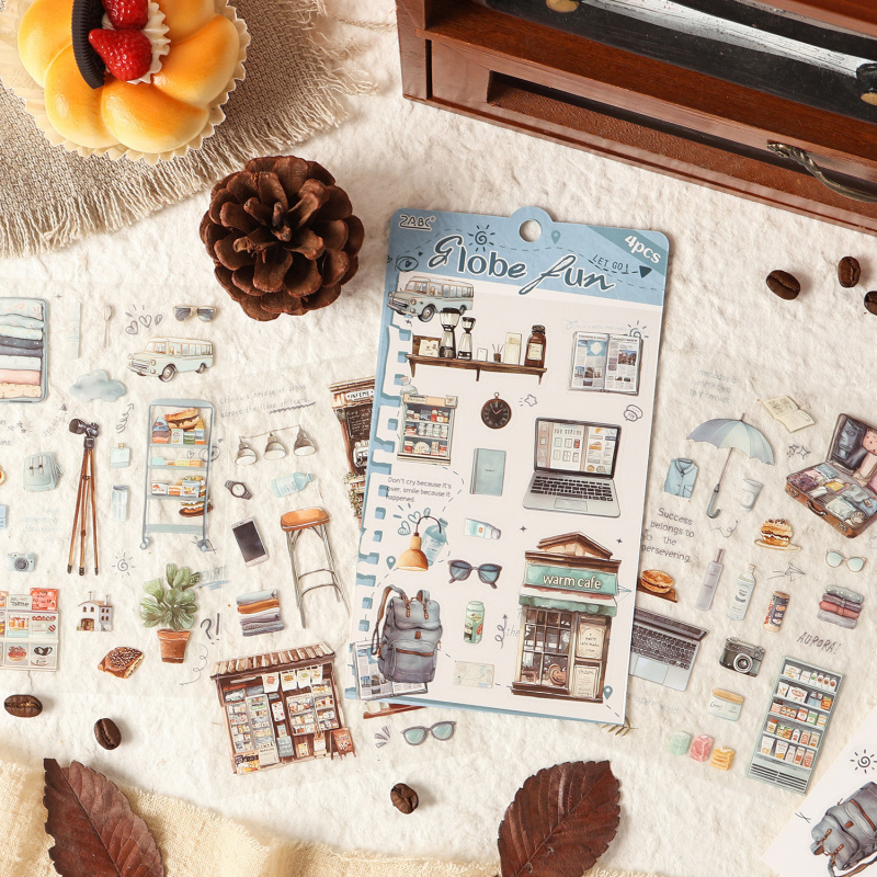 4 قطع/عبوة ملصقات عتيقة الطراز - مراجعة Embellishments For Scrapbooking وسعره