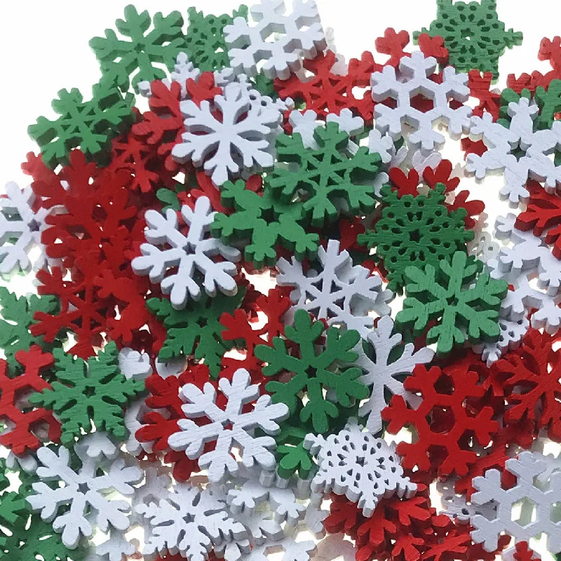 50 قطعة من شرائح الخشب الملونة - مراجعة Christmas Craft Embellishment وسعره